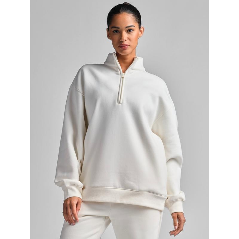 Basic quarter-zip turtleneck sweater set