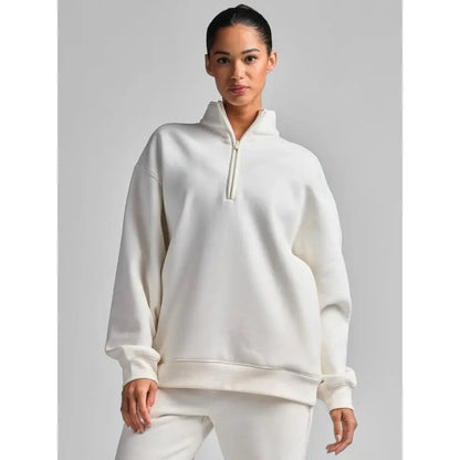 Basic quarter-zip turtleneck sweater set