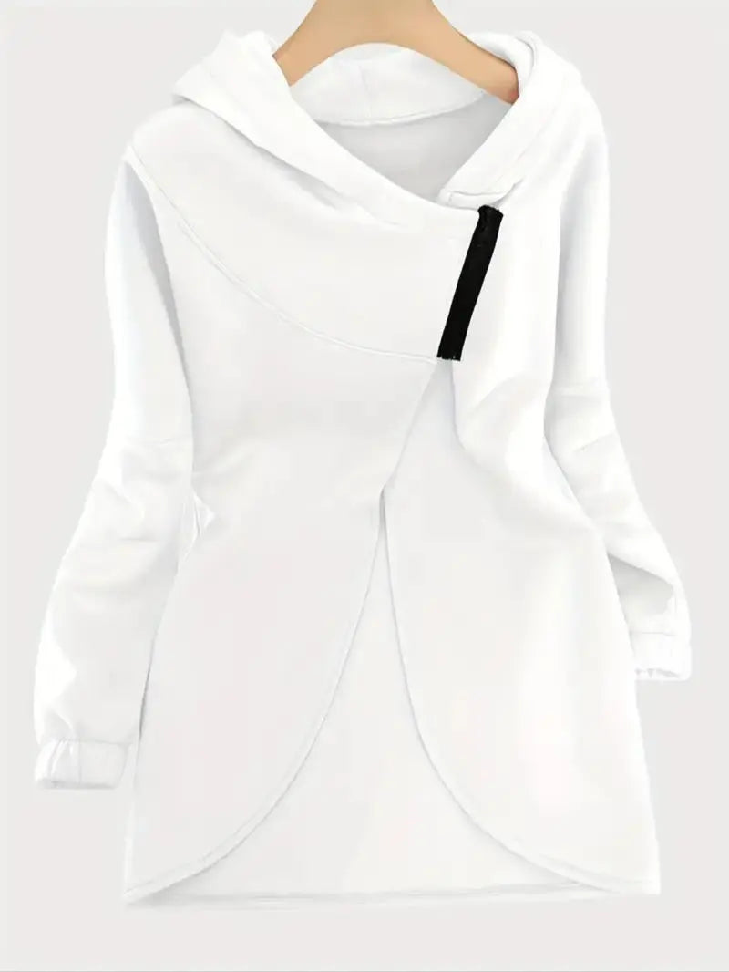 Women'S Plus Size Hooded Sweatshirt, Half-Zip Fashion Design