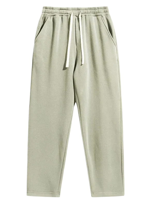 Men's Regular Fit Solid Drawstring Waist Sweatpants