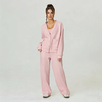 Women's Slouchy Solid Color Soft Two Piece Set