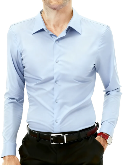 Men's 16-Way Stretch Slim Fit Long Sleeve Button Down Shirts