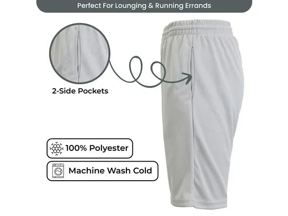 Men's 5-Pack Moisture-Wicking PerformanceActive Mesh Shorts Menswear