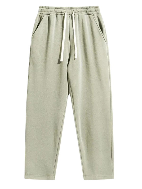 Men's Regular Fit Solid Drawstring Waist Sweatpants