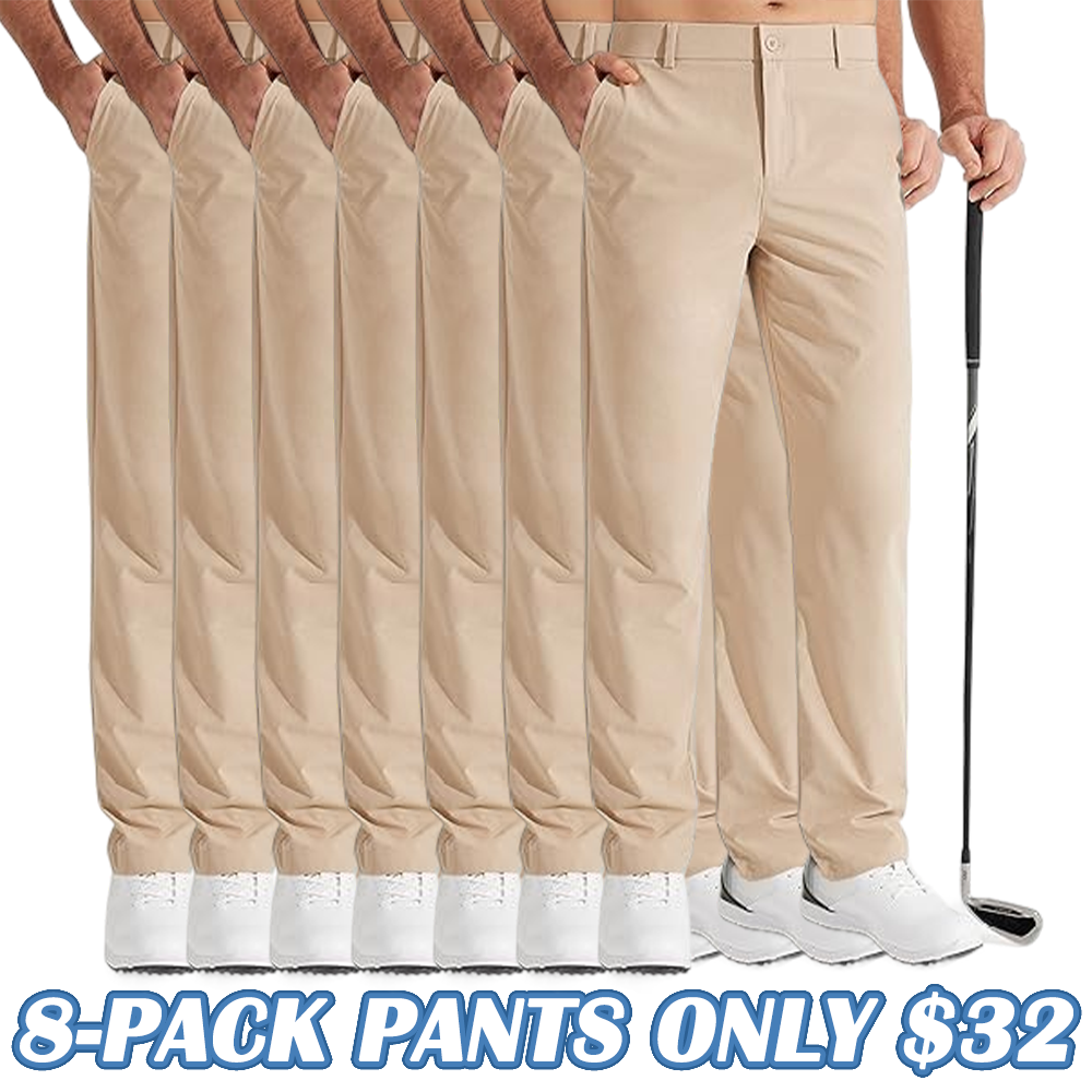 Men's Stretch Gurkha Pants Slim Fit Dress Pants