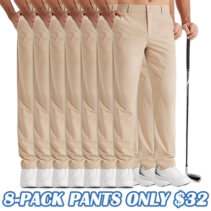 Men's Stretch Gurkha Pants Slim Fit Dress Pants