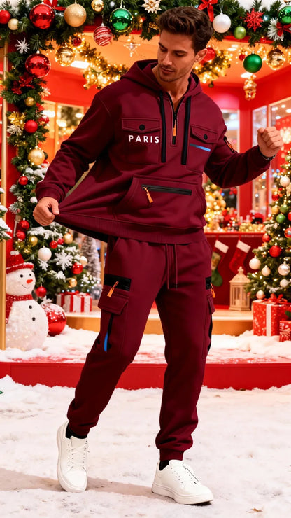 🔥Christmas sale! Men's autumn&winter hooded fashion sweatshirt with multiple pockets