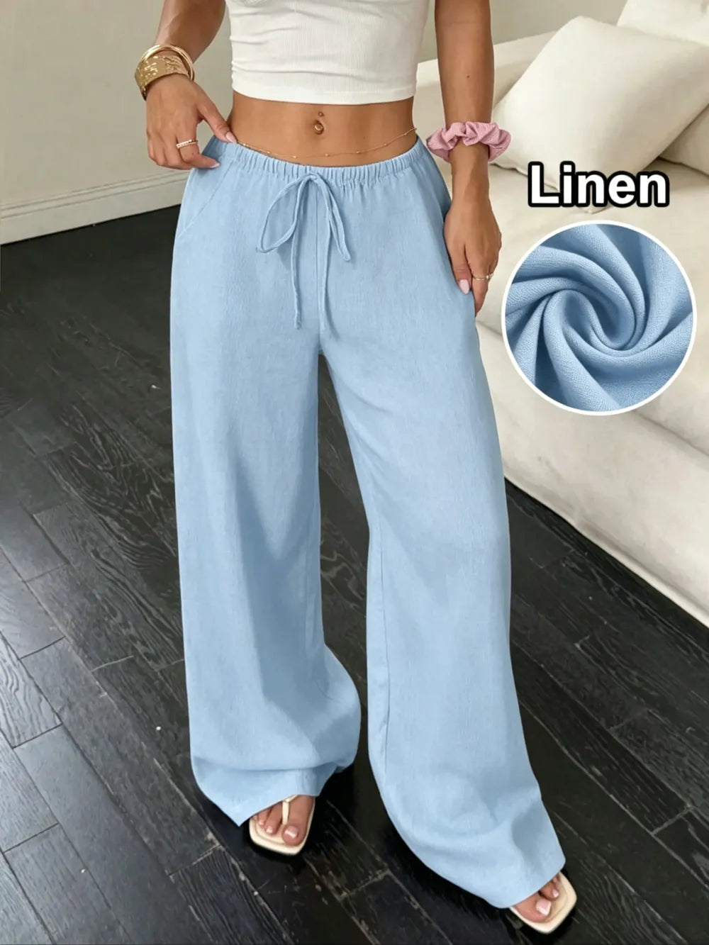 Women's Linen Wide Leg Pants