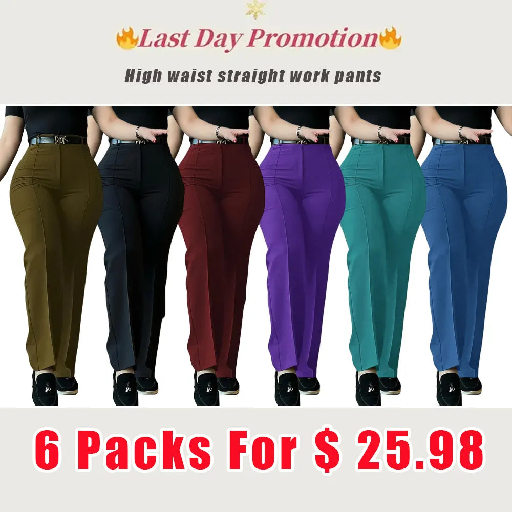 Work Pants for Women High Waist Straight Leg Work Pants Business Casual Trousers