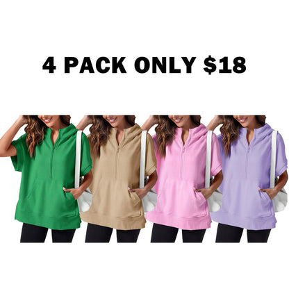 Women's Oversized Half Short Sleeve Casual Sweatshirts