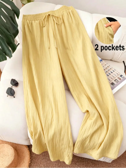 Women's Solid Color Wide Leg Pants