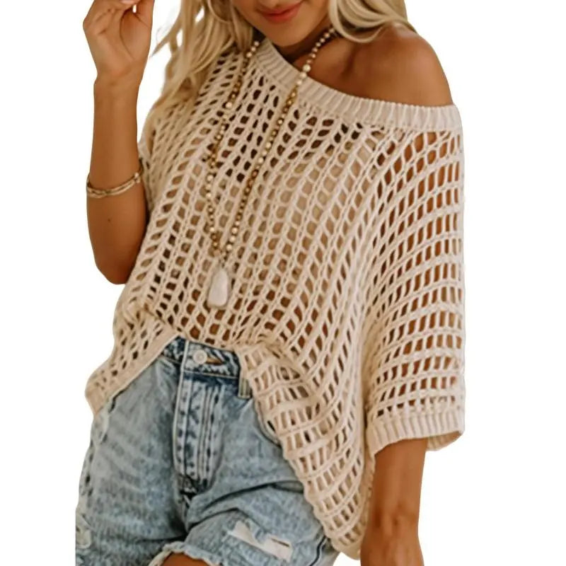 Women'S Summer Round Neck Short Sleeve Sweater
