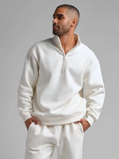 Basic quarter-zip turtleneck sweater set