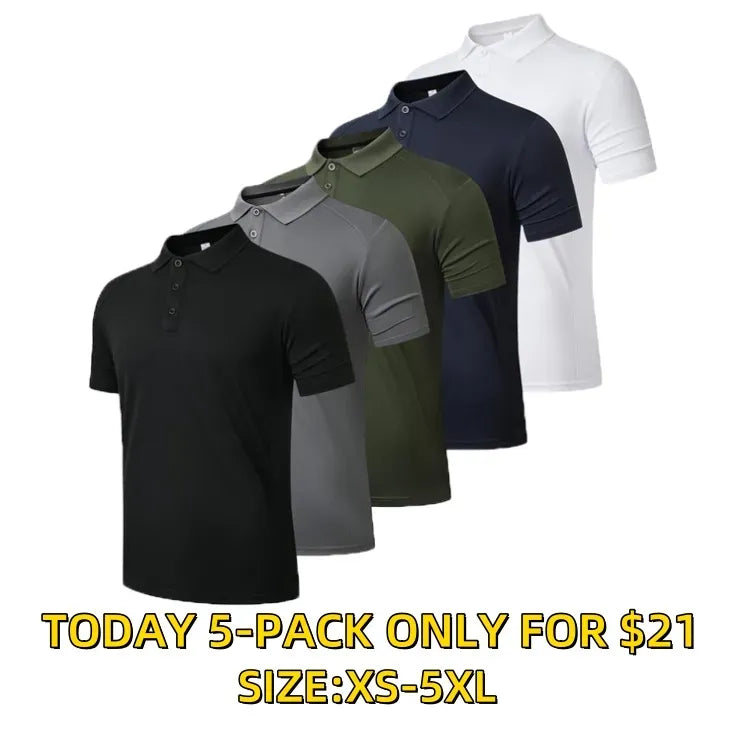 Mens Quick Dry Polo Shirts –  Moisture Wicking Workout Tops