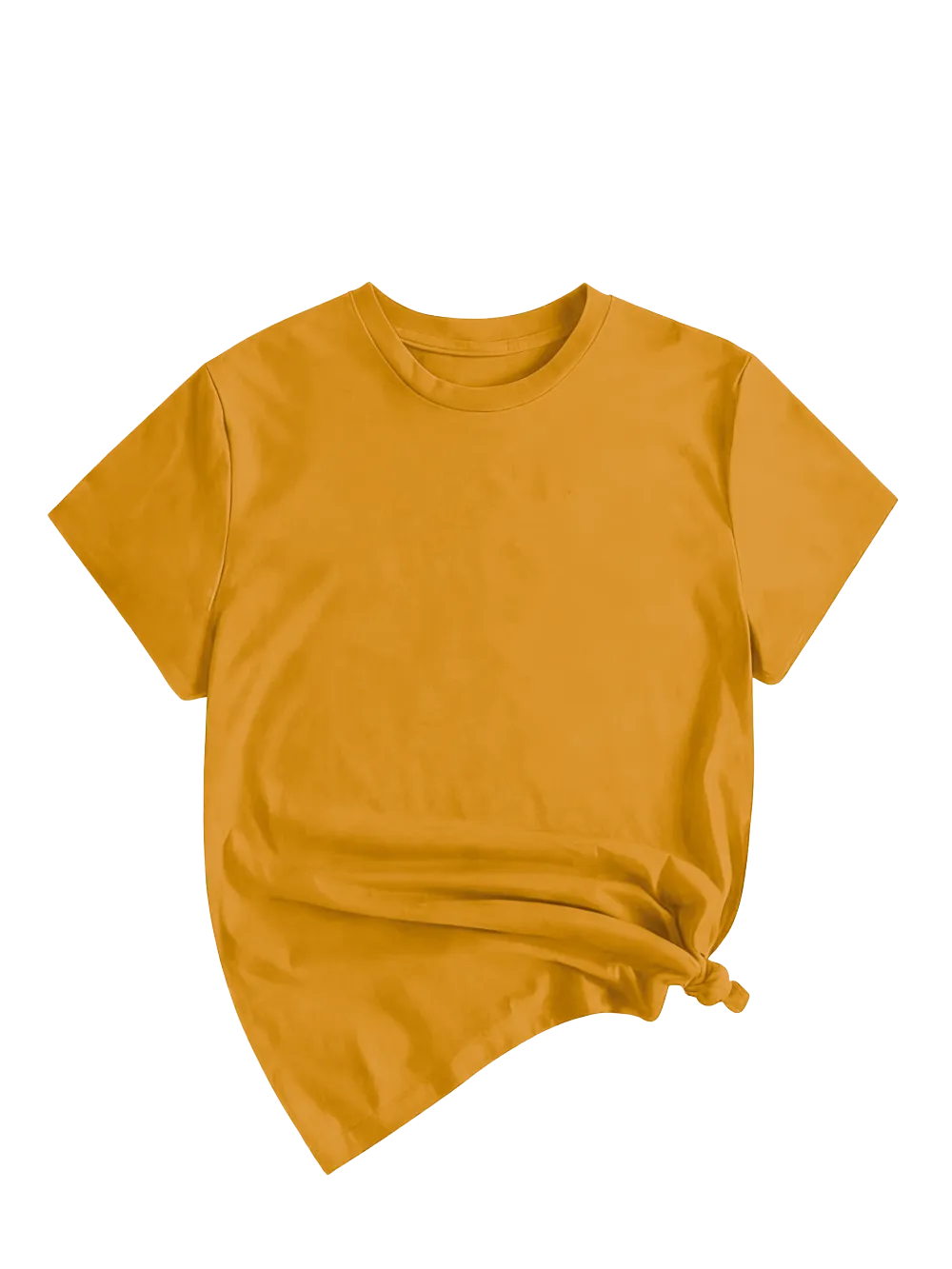 Women's Solid Round Neck Tee, Casual Short Sleeve Crew Neck T-Shirt for Summer