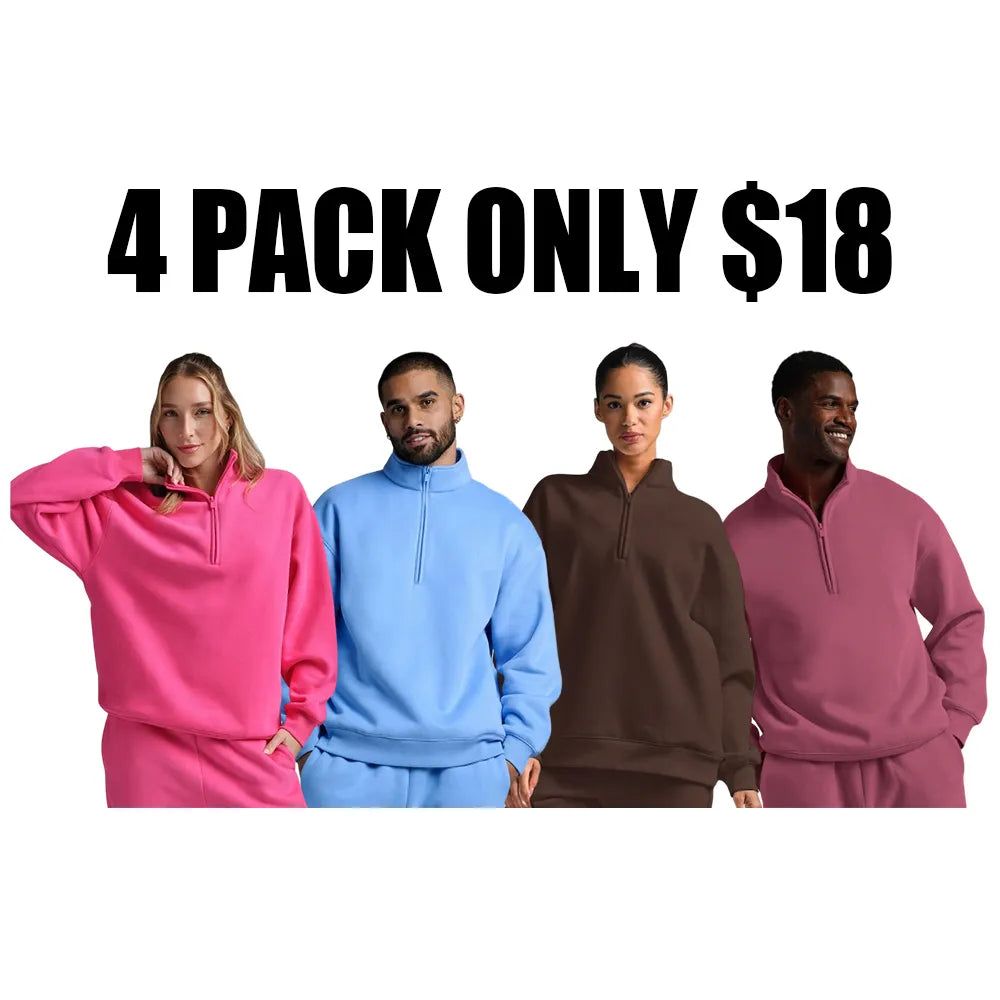 Basic quarter-zip turtleneck sweater set