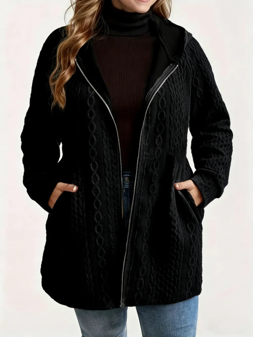 Women's Solid Color Pocket Coat