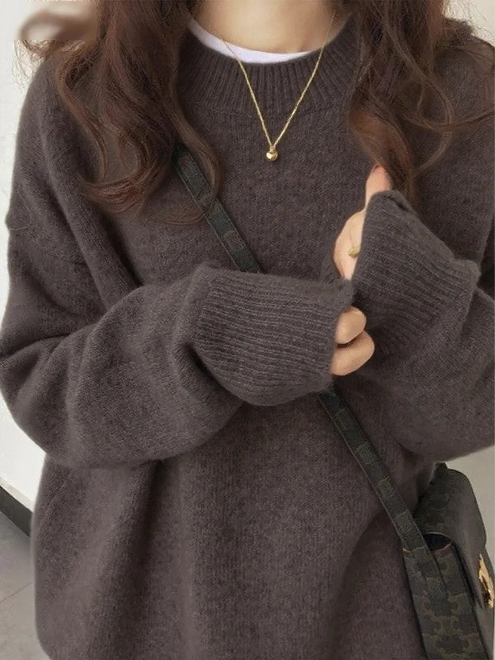 ✨Women's Solid Drop Shoulder Long Sleeve Basic Sweater🔥