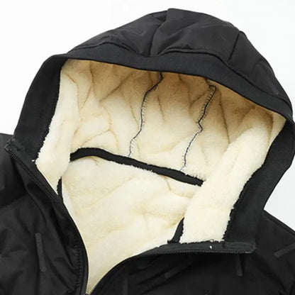 Men's Fleece Cotton Jacket Hooded Coat With Pants