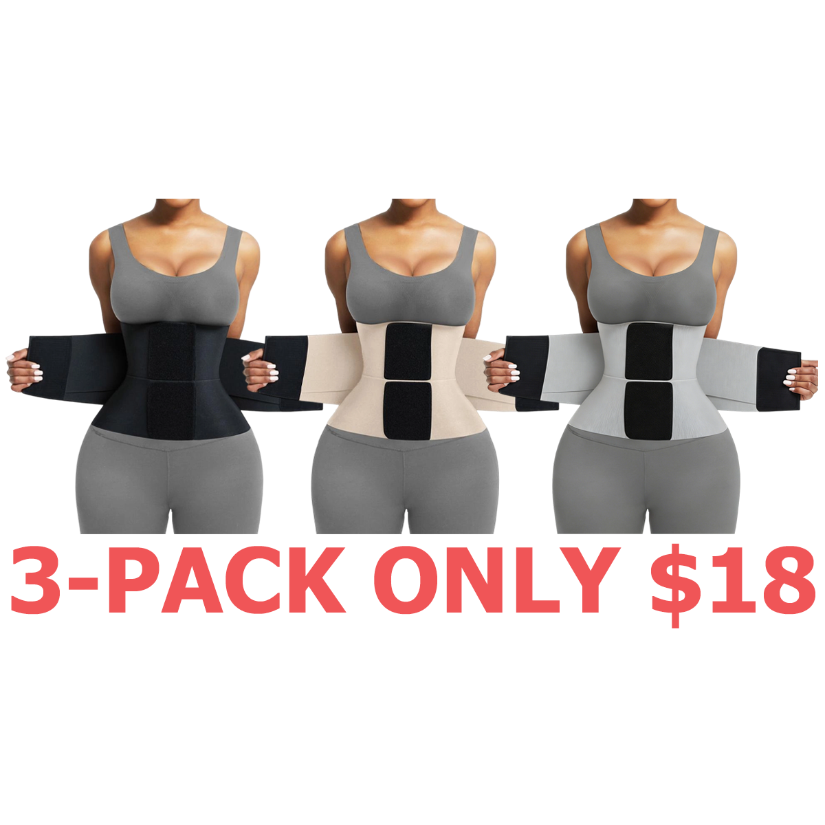 Belt Waist Cincher Ab Belt Tummy Control Body Shaper with Triple Wrap Women Comfortable Fabrics Adjustable Lady Festival Lady Comfort Fabrics