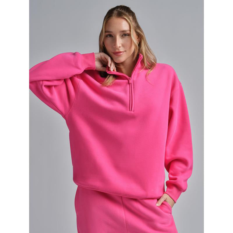 Basic quarter-zip turtleneck sweater set