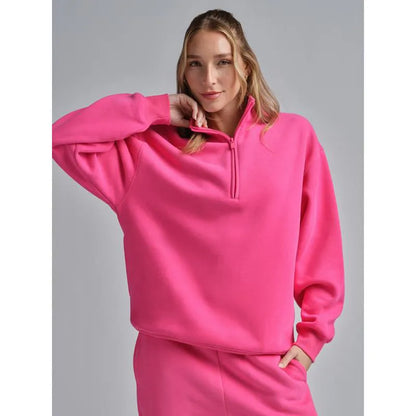 Basic quarter-zip turtleneck sweater set