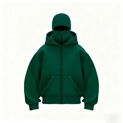 Zip Up Double Layer Hoodie