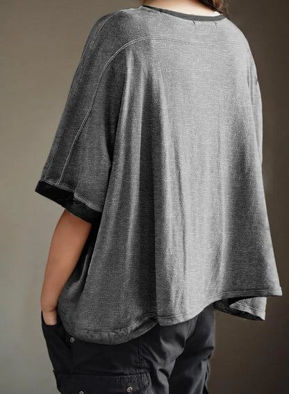 Dokotoo Summer Shirts 2025 Womens Solid T Shirts for Women Loose Oversized Tops Basic Tee