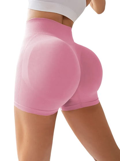 High Waist Tummy Control Side-Ribbed Butt-Lifting Seamless Shorts