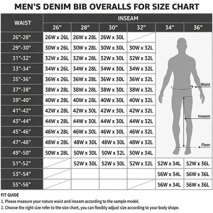 💥Last Day 50% SALE OFF 💥Promotion ! Men's Denim Bib Overalls, Workwear with Adjustable Straps and Convenient Tool Pockets