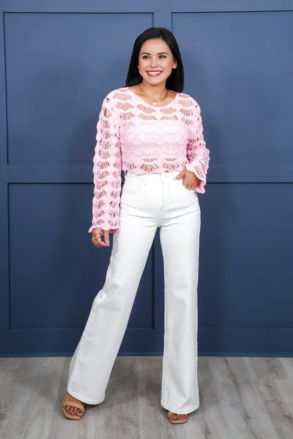 High Rise Tummy Control Wide Leg Jeans