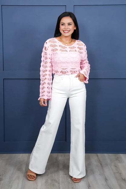 High Rise Tummy Control Wide Leg Jeans