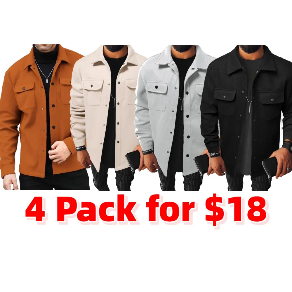 Men's Plain Long Sleeve Jacket