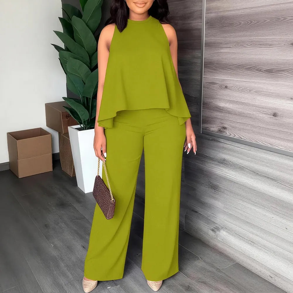 Lightweight Flowy Halter Two-Piece Set