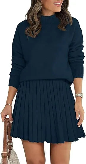 Women's 2 Piece Skirt Sets Pullover Sweater Sets