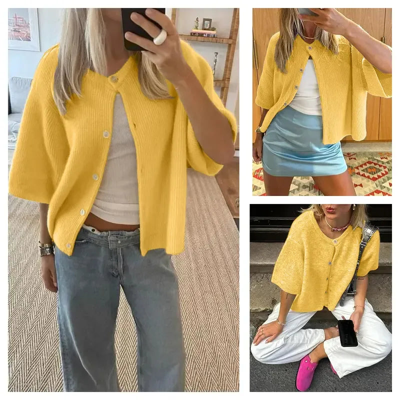 Women's Short Sleeve Cardigan