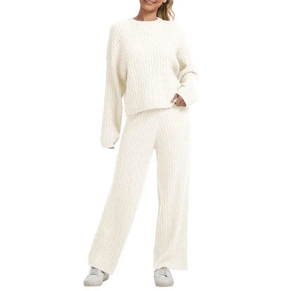 Women's Cable Knit Sweater Lounge Set