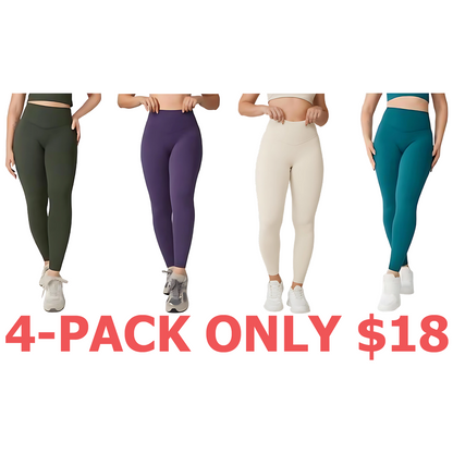 Women's 8-Piece Set High-Waisted Seam Sports Leggings