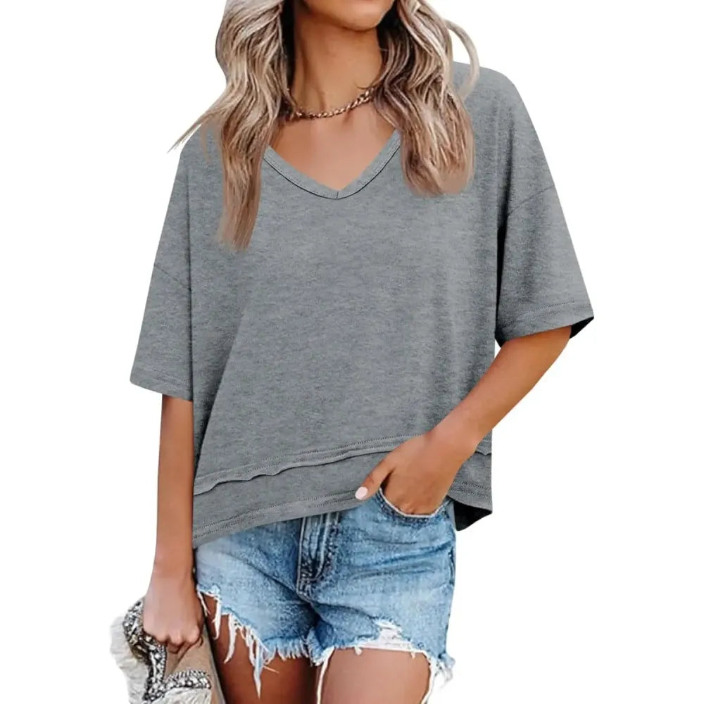 Womens Summer V Neck T Shirts