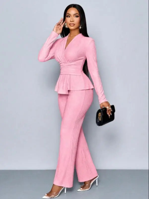 Women's Asymmetrical Hem Two-Piece Outfits