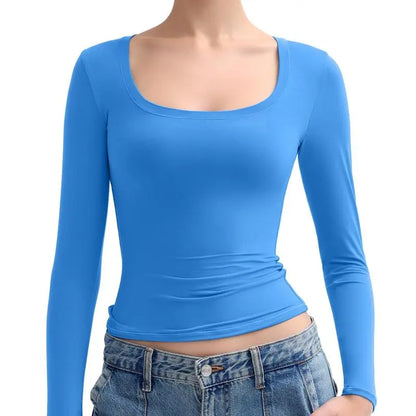 Womens Scoop Neck Long Sleeve Top
