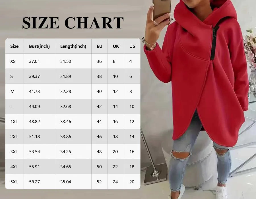Women'S Plus Size Hooded Sweatshirt, Half-Zip Fashion Design