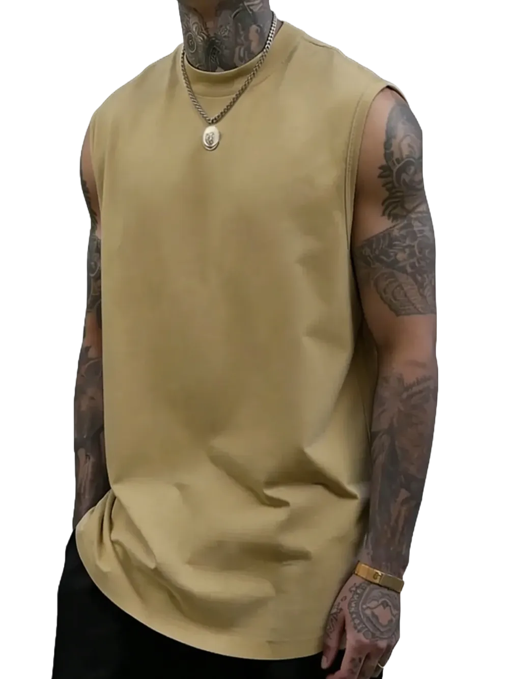 Men's Solid Color Round Neck Tank Top