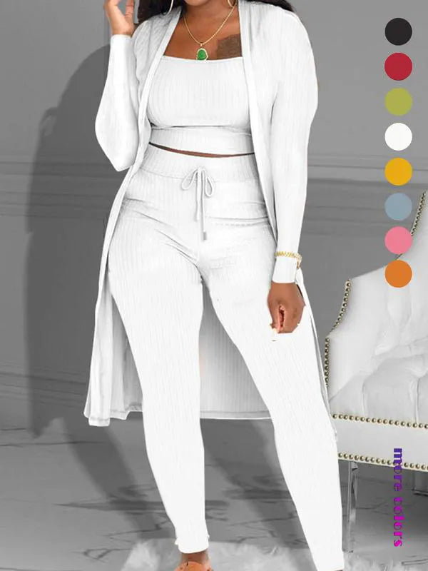 Women's Plain Long Sleeve Open Front Cardigan
