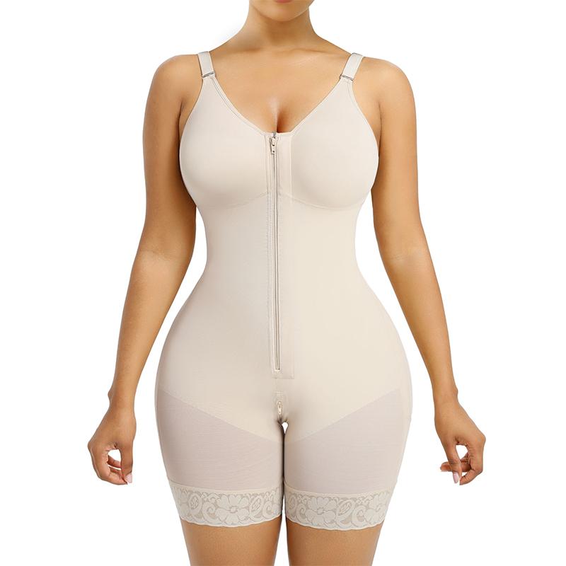 Women's Shaping Underwear Tummy-Control and Butt-Lifting Shaping Pants Zippered Crotch Removable Straps