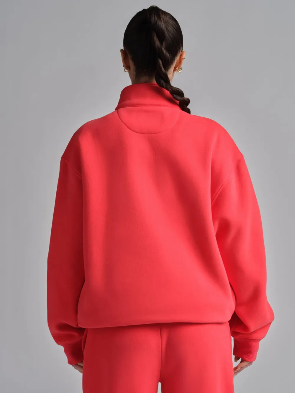 Basic quarter-zip turtleneck sweater set