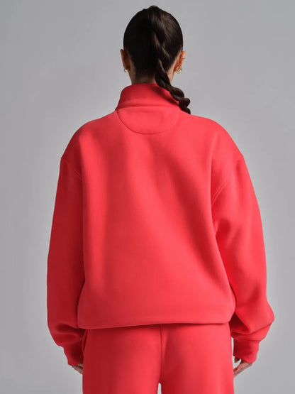 Basic quarter-zip turtleneck sweater set