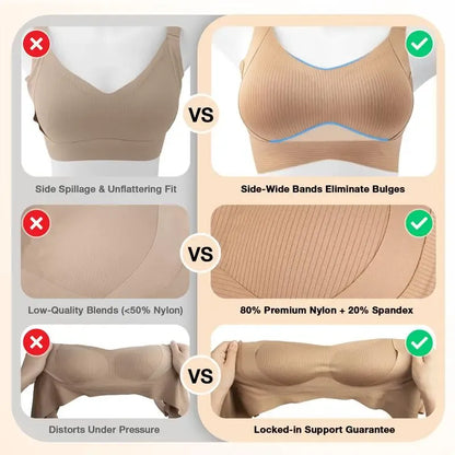 Women's Solid Wireless Bra, ComfortableBreathable Push Up Bra