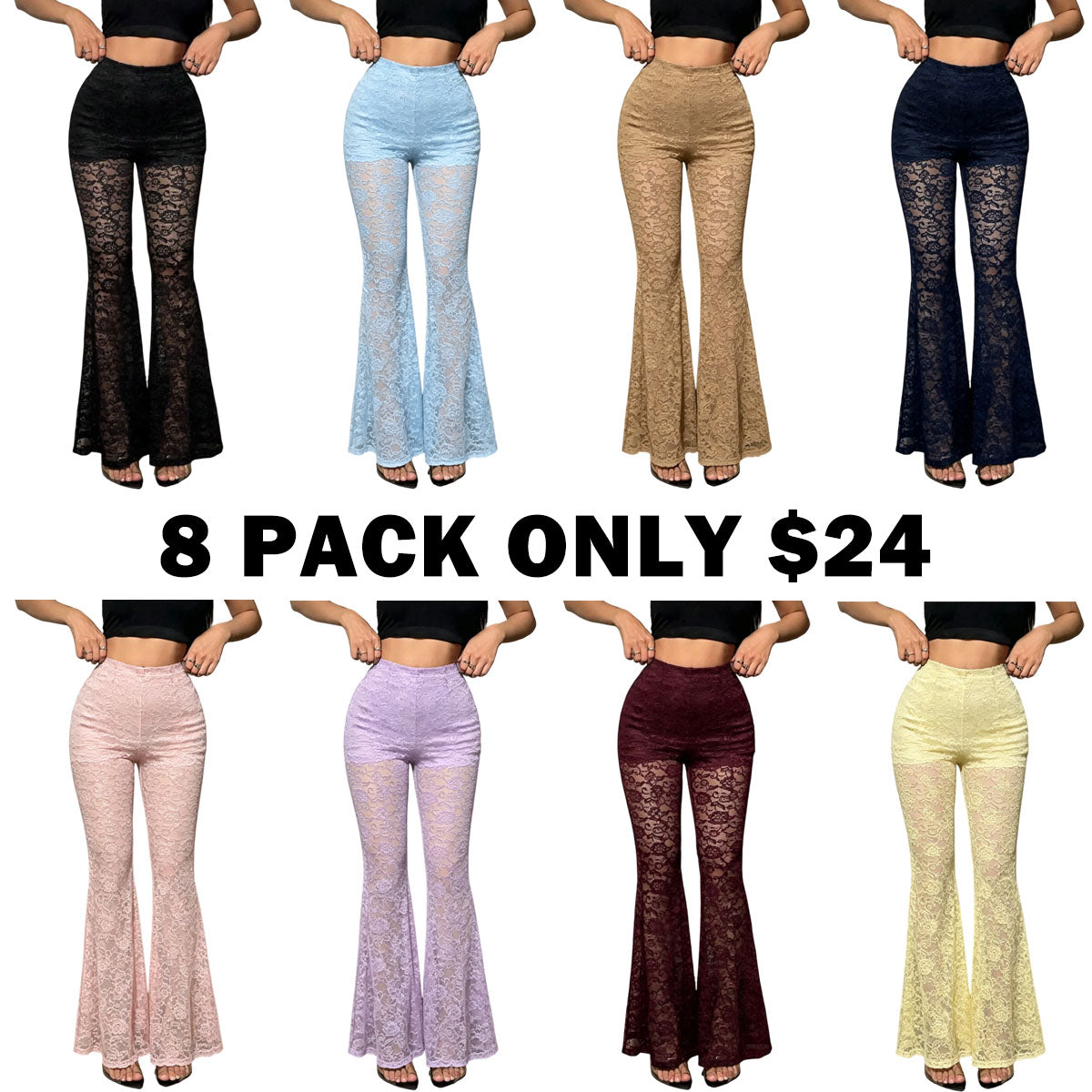 Bodycon High Waist Casual Comfy Stretch Flare Pants