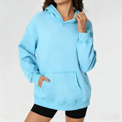 Unisex Casual Oversized Acid Wash Tops Hoodie Pullover-Athletic&Warm